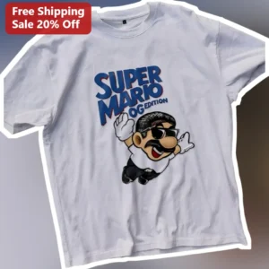 Super Mario OG Edition Tee Retro Gaming Nintendo Shirt Cool Gamer Graphic T-Shirt available at our Los Angeles warehouse