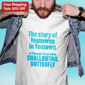 Swallowtail Butterfly Tee Shunji Iwai Yentown Japanese Cult Film Graphic Shirt available at our Los Angeles warehouse