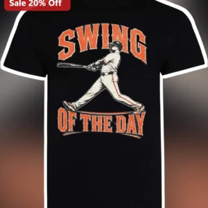 Swing Of The Day Tee Vintage Baseball Player Graphic Shirt For Men Women Gift available at our Los Angeles warehouse