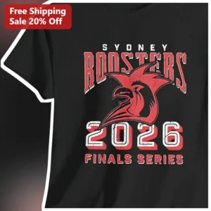 Sydney Roosters 2026 Finals Series Vintage Distressed Graphic Tee for Men available at our Los Angeles warehouse