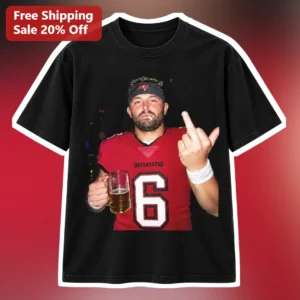 Tampa Bay Buccaneers Baker Mayfield Funny Meme Graphic Tee NFL Fan Gift available at our Los Angeles warehouse