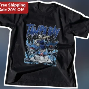 Tampa Bay Skeleton Baseball Stingray Graphic Tee Florida Sports Fan Shirt available at our Los Angeles warehouse