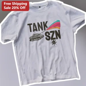 Tank Szn Tee Military Humor Retro Graphic Shirt for Men Women available at our Los Angeles warehouse
