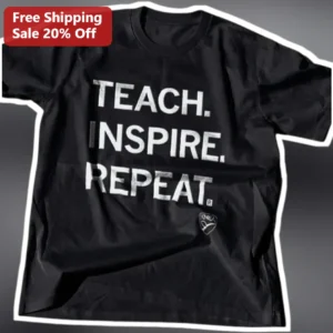 Teach Inspire Repeat Teacher Tee Motivational Educator Shirt Gift for School Staff available at our Los Angeles warehouse
