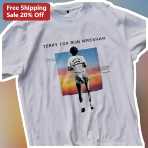 Terry Fox Run Wrexham Tee Vintage Canadian Hero Marathon of Hope Cancer Research Charity Gift available at our Los Angeles warehouse