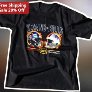 Texans vs Bills NFL Game Day Tee Houston Texans Buffalo Bills Football Matchup Shirt available at our Los Angeles warehouse