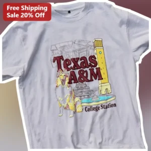 Texas A&M College Station Vintage Campus Tee Aggie Spirit Gift for Students Alumni available at our Los Angeles warehouse