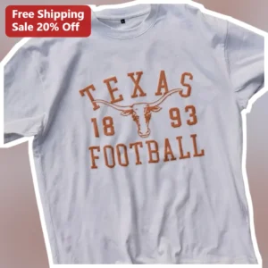 Texas Football Tee Vintage Longhorn Skull Graphic Shirt for Men Women College Game Day available at our Los Angeles warehouse