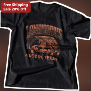 Texas Longhorns Vintage Collegiate Stadium Graphic Tee for Men Women available at our Los Angeles warehouse