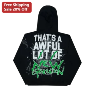 That's A Awful Lot Of New Generation Hoodie Horror Scream Movie Quote Graphic Pullover available at our Los Angeles warehouse