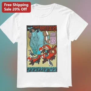 The Breeders Team Dresch Concert Tee Woodland Park Zoo Seattle Aug 20 2026 Indie Rock Band Shirt Gif available at our Los Angeles warehouse