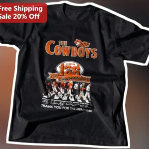 The Cowboys Seasons Thank You For The Memories Vintage OSU Football Tee available at our Los Angeles warehouse