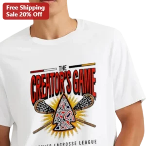 The Creator's Game Premier Lacrosse League Tee Indigenous History Sports Gift available at our Los Angeles warehouse