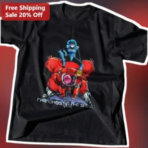 The Ghost in the Shell Motoko Kusanagi Cyberpunk Anime Tee available at our Los Angeles warehouse