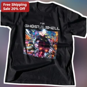 The Ghost in the Shell Tee Major Motoko Kusanagi Cyberpunk Anime Graphic Shirt available at our Los Angeles warehouse