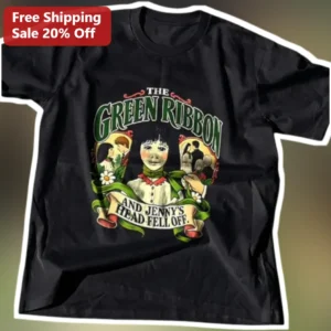 The Green Ribbon And Jenny'S Head Fell Off Vintage Horror Poetry Graphic Tee For Halloween available at our Los Angeles warehouse