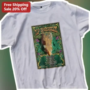The Hip Abduction Tee Psychedelic Leopard Jam Band Merch Retro Art Nouveau Graphic T-Shirt available at our Los Angeles warehouse