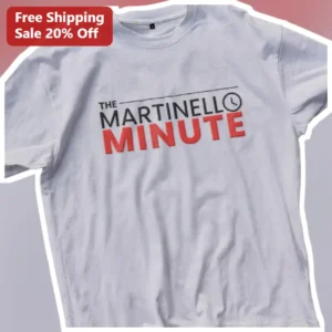 The Martinello Minute Tee Podcast Merch Typography Shirt for Sports Fans available at our Los Angeles warehouse