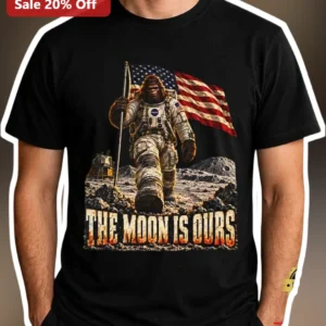 The Moon Is Ours Bigfoot NASA Astronaut Graphic Tee available at our Los Angeles warehouse