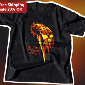 The Night He Came Home Michael Myers Halloween Horror Slasher Graphic Tee available at our Los Angeles warehouse