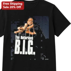 The Notorious B.I.G. Tee Biggie Smalls Hip Hop Legend Graphic T-Shirt for Men Women available at our Los Angeles warehouse