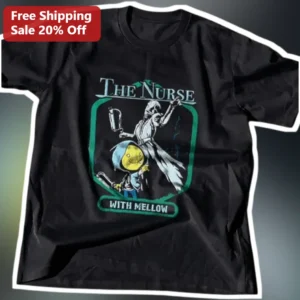 The Nurse With Mellow Graphic Tee Funny Gaming Parody Shirt Gift for Nurses available at our Los Angeles warehouse