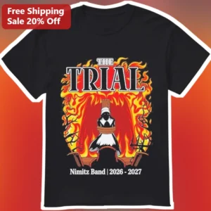 The Trial Penguin Burning Graphic Tee Funny Band Merch Gift available at our Los Angeles warehouse
