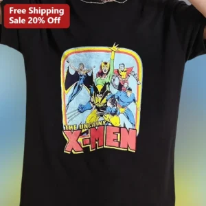 The Uncanny X-Men Tee Vintage Comic Book Wolverine Jean Grey Graphic Shirt for Marvel Fans available at our Los Angeles warehouse