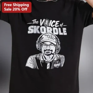 The Voice of SKORDLE Tee Tom Nelson Tribute Oklahoma High School Sports Fan Shirt available at our Los Angeles warehouse