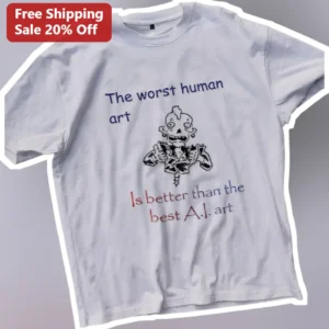 The Worst Human Art Is Better Than The Best AI Art Graphic Tee For Artists available at our Los Angeles warehouse