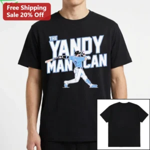 The Yandy Man Can Yandy Diaz Baseball Tee Tampa Bay Sports Fan Shirt available at our Los Angeles warehouse