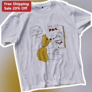 This Old Dog Tee Funny Aging Pet Cartoon Graphic T-Shirt Gift for Dog Owners Seniors available at our Los Angeles warehouse