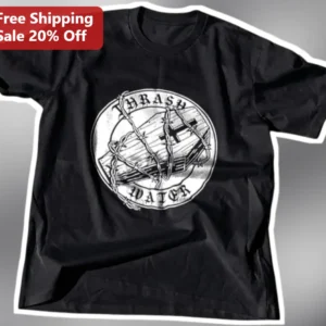 Thrash Water Gothic Coffin Barbed Wire Graphic Tee for Metalheads available at our Los Angeles warehouse