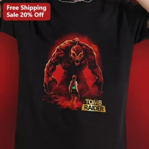 Tomb Raider Lara Croft Video Game Graphic Tee available at our Los Angeles warehouse