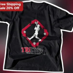 TRICYCLE Baseball Player Silhouette Tee Custom Name Gift for Tristan Peters Fans available at our Los Angeles warehouse