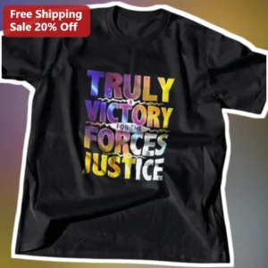 Truly A Victory For The Forces Of Justice Galaxy Print Tee available at our Los Angeles warehouse