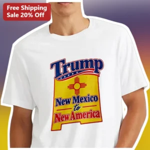 Trump New Mexico to New America Tee Political Satire Graphic Shirt for Men Women available at our Los Angeles warehouse