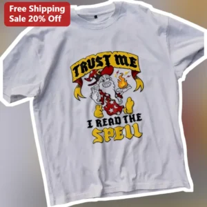 Trust Me I Read The Spell Funny Wizard D&D Graphic Tee for Fantasy Gamers available at our Los Angeles warehouse