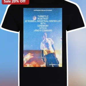 Turnstile Detroit Russell Industrial Center Concert Tour Graphic Tee available at our Los Angeles warehouse