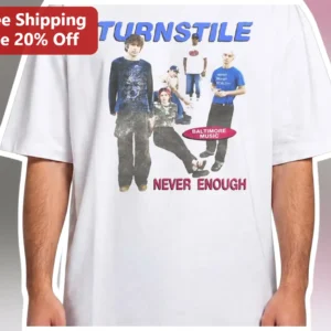 Turnstile Never Enough Album Cover Graphic Tee Punk Rock Band Merch Shirt available at our Los Angeles warehouse
