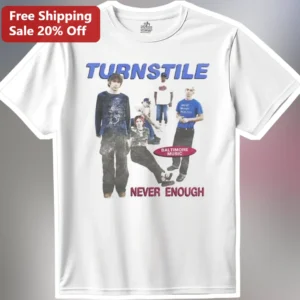 Turnstile Never Enough Band Merch Graphic Tee Hardcore Punk Album Shirt available at our Los Angeles warehouse