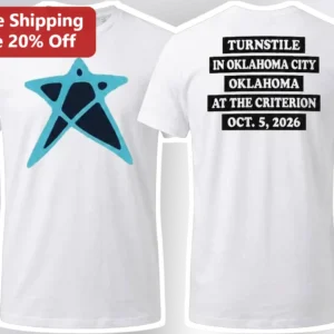 Turnstile Oklahoma City The Criterion Oct 5 2026 Tour Tee available at our Los Angeles warehouse