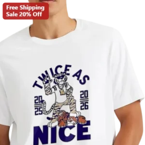 Twice As Nice Auburn Tigers Graphic Tee College Football Fan Gear available at our Los Angeles warehouse