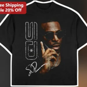 UG Usher Signature Vintage Graphic Tee R&B Music Merch Black Cotton Shirt available at our Los Angeles warehouse