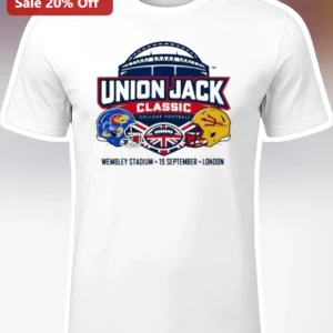 Union Jack Classic College Football Wembley Stadium Tee KU vs Arizona State available at our Los Angeles warehouse
