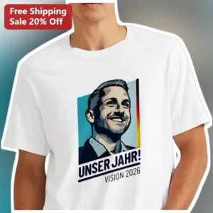 Unser Jahr! Vision 2026 Tee Eichenherz Records Album Merch German Indie Band Shirt available at our Los Angeles warehouse