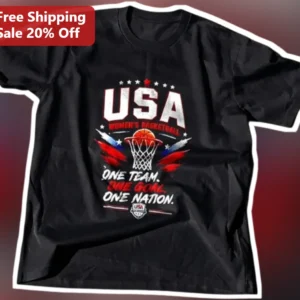 USA Women's Basketball One Team One Goal One Nation Tee available at our Los Angeles warehouse