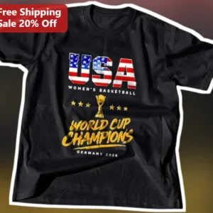 USA Women's Basketball World Cup Champions Germany 2026 Tee available at our Los Angeles warehouse