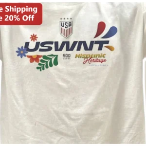 USWNT Hispanic Heritage Month Floral Soccer Tee available at our Los Angeles warehouse