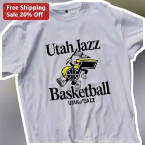 Utah Jazz Basketball Tee Vintage Retro Mascot Take Note Graphic Shirt for NBA Fans available at our Los Angeles warehouse